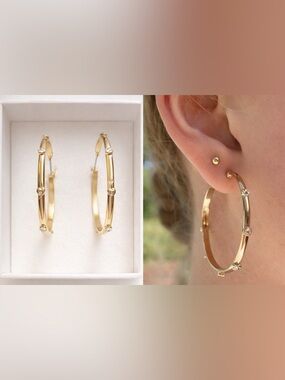 FREE w/ Bundle 🎁 Pick Your Gift | Add-On Only | Gold Crystal Studded Hoops